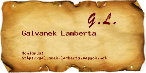 Galvanek Lamberta névjegykártya
